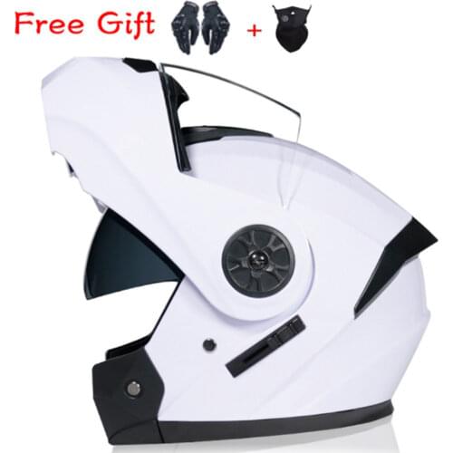 2020 Latest DOT Approved Safety Modular Flip Motorcycle Helmet Racing Dual Lens Helmet Interior Visor Riding Helmets