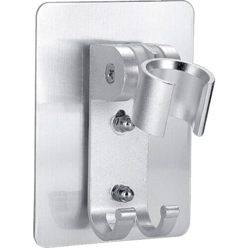 Wall Gel Mounted Shower Head Stand Bracket Holder Hand Held Bathroom Shower Head Fitting Portable Bathroom Serviceable