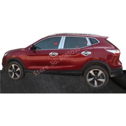New Stainless Steel Car Window B-pillars Molding Trim Car Styling Stickers For Nissan qashqai j11 2017 2018 Accessories 10pcs