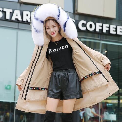 Parka 2020 fashion winter jacket women real fur coat natural real fox fur collar loose long parkas big fur outerwear Detachable