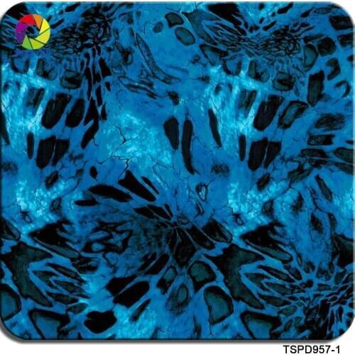 Free shipping TSPD957-1 blue snake skin 0.5mX2m/10m hydro dipping film water transfer hydrographic film