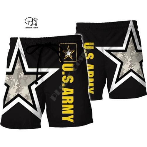 PLstar Cosmos Newest US Military Marine Army suit Soldier Camo 3Dprint Streetwear Summer Casual Beach Shorts Short pants A-4