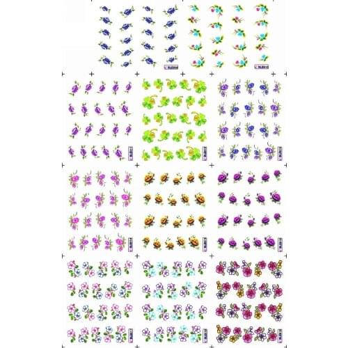 11 PACKS/LOT UPRETTEGO NAIL ART BEAUTY WATER DECAL SLIDER NAIL STICKER FLOWER SWEET PEA SUNFLOWER GERANIUM BLE609-619