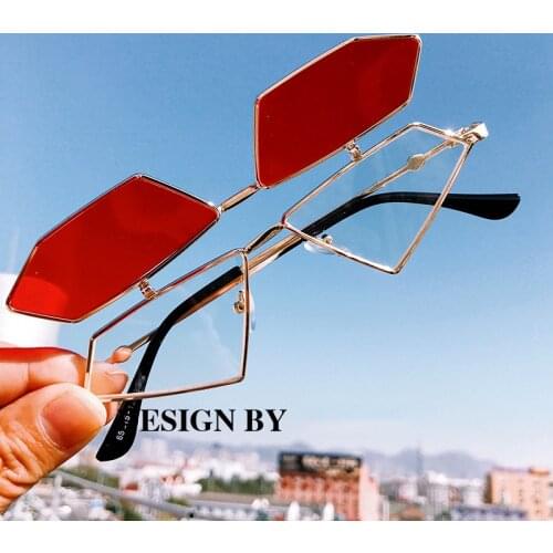 1PC Steampunk Flip Up Sunglasses Men Women Vintage Metal Frame Triangle Sun Glasses Eyeglass Uv400 Unisex Eyewear Driver Goggles