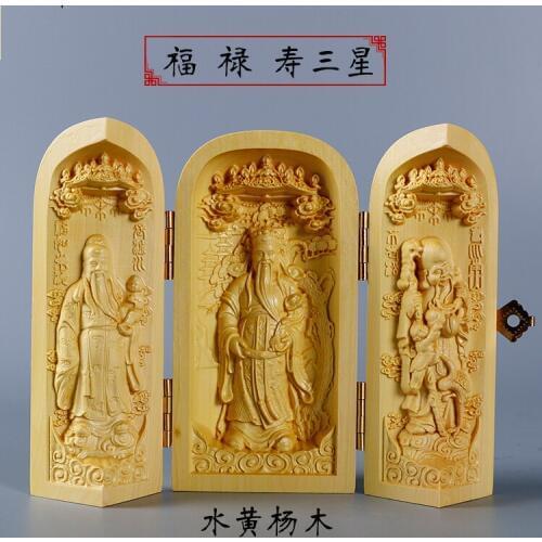 Sacred holy Talisman # office home efficacious Protection FENG SHUI happiness, position and longevity Wood carving ART statue