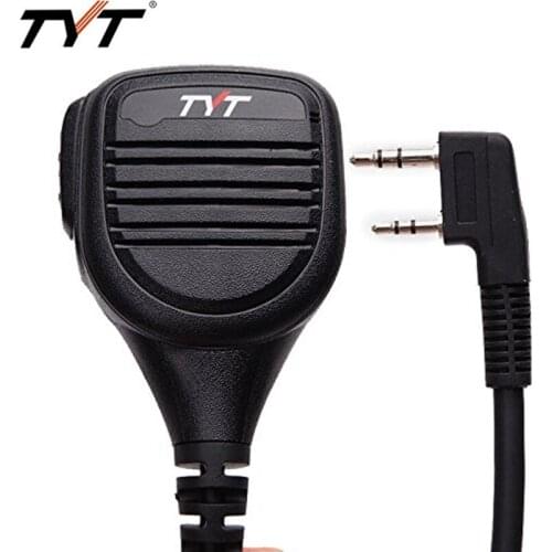 TYT IP54 MD-380 2 PTT Remote Rainproof Shoulder Speaker Mic Microphone for TYT MD-380 MD-390 TH-UV8000D/E Walkie Talkie MD-380G