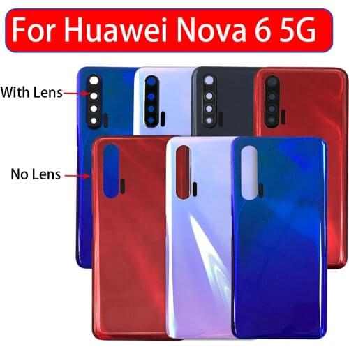 Back Door Case Battery Rear Housing Back Cover With Back Camera Lens For Huawei Nova 6 Nova6 5G