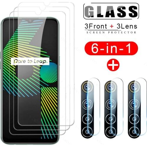 Screen Protector on Realme 3 3i 5 5i 5s 6 6i 7 7i 8 Tempered Glas Realmi Realm Redmi C 20 17 15 12 11 Protective Camea Lens Film
