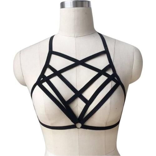 1PC Women Sexy Push Up Bralette Bustier Lingerie Star Shaped Summer Beach Sexy Bandage Belt Bra Hollow Cage Bra Crop Top