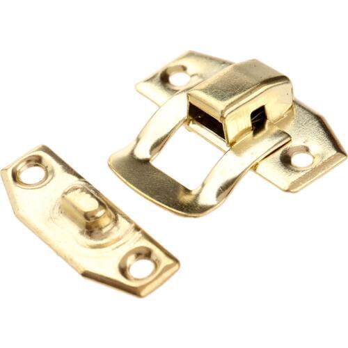 10pcs/5pcs Latch Hasp Hook Lock 23x20mm screws Vintage Decorative Gold Metal Buckle Jewelry Box Case Chest furniture Hardware