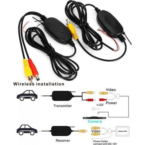 2.4 Ghz Wireless Rear View Camera Transmitter Receiver Kit For Reverse Camera Rearview Monitor RCA Video Transmitter Receiver