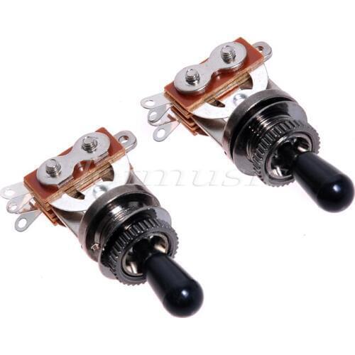 2Pcs Black 3-Way Guitar Selector Pickup Toggle Switch Guitar Parts For Electric Guitar Replacement Black Knob