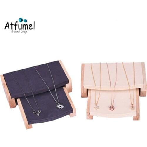 2Pcs/Lot Wood Ring Jewelry Display Stand Counter Earring Necklace Bracelet Jewelry Display Watch Bangle Headband Display Props