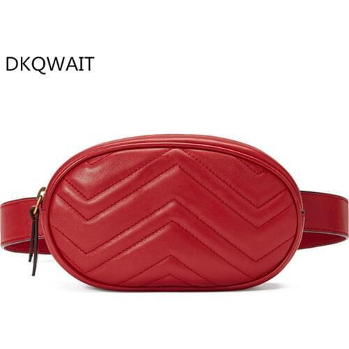 2018 Waist Bag Fashion Velour Fanny Waist Bag For Phone Female Belt Coin Wallet Purse Pu Leather Women Bag red black color