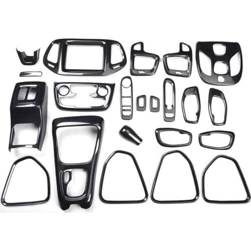 22pcs Car Interior Styling For Jeep Compass 2017-2019 Car Door Speaker Handle Window Lift Switch Panel Cover Gear Trim Molding
