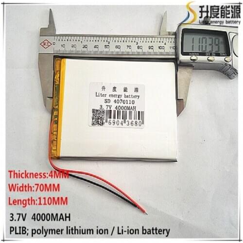 3.7V,4000mAH,[4070110] PLIB; polymer lithium ion / Li-ion battery for GPS,mp3,mp4,mp5,dvd,bluetooth,model toy
