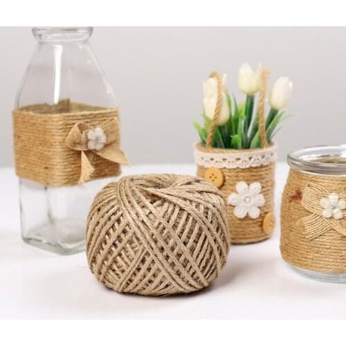 50-60M/roll 2mm Wide Natural Jute Twine Durable Industrial Packing Materials for Arts, Crafts & Gardening Applications