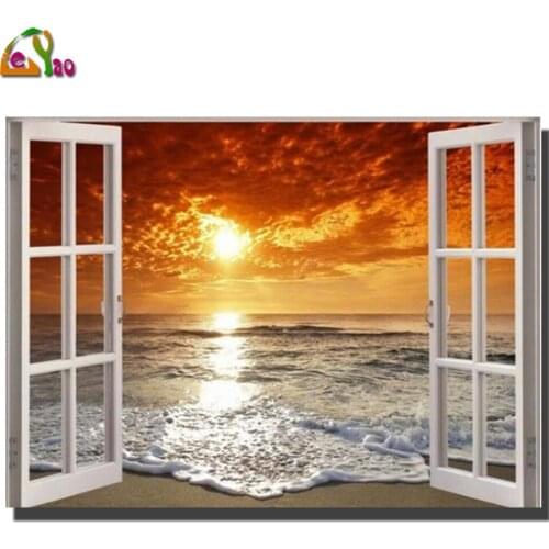 5d Diy Diamond Painting Sea Wave Sunset Landscape Mosaic Full Square Diamond Embroidery Sale Cross Stitch Kits Handmade Gift