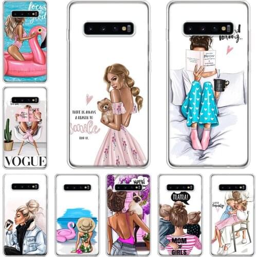 Baby Mom Girl Women Phone Case For Samsung Galaxy A71 A70 A51 A50 A41 A40 A30 A21 A10 A01 A90 A20S A20E A10S M30S A6 A7 A8 A9Plu