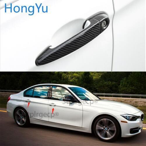 For BMW 3 series E90 E91 E92 E93 F30 F31 F35 Auto Exterior Carbon Fiber Made Door Handle Cover Sticker Decorations Overlay Trim