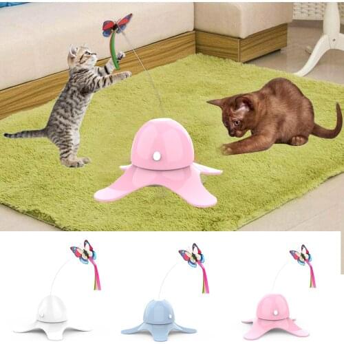 Electronic Pet Cat Toy Automatic Cat Exercise Toy Butterfly Stick Intelligent Rotating Toys UD88