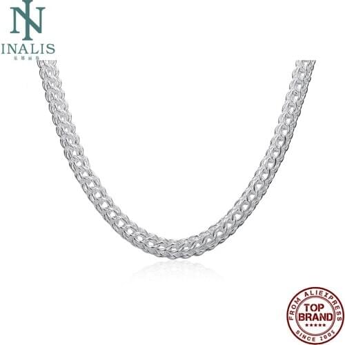 INALIS Round Cross Weave Men Necklaces Twisted Singapore Chain Unisex Necklace Fit Prom Party Gift Fashion Jewelry Bijoux New