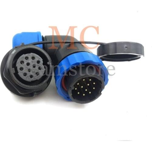 IP68 12pin waterproof power cable connector, SD28 aviation bulkhead connector, 12 pins circular solder wire connectors