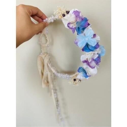 Handmade crown bride crown spring flowers baby shower dried flowers mothers crown birthday tiara newborn custom design