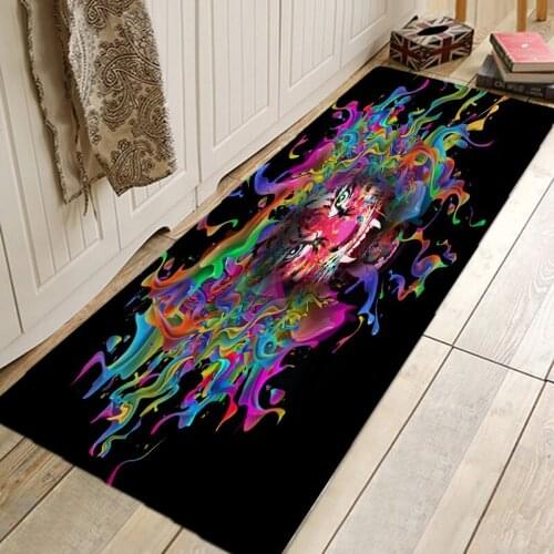 Lion Head Hallway Carpets Kitchen Entrance Door Mat Anti-Slip Floor Rug Bathroom Area Hallway Free Shipping