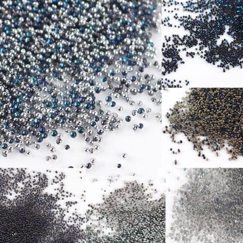 0.6-0.8mm Caviar Tiny Beads Rhinestones For Manicure Glass Balls Micro Bead For Nail Decor DIY Charms Nail Art Accessories B0401