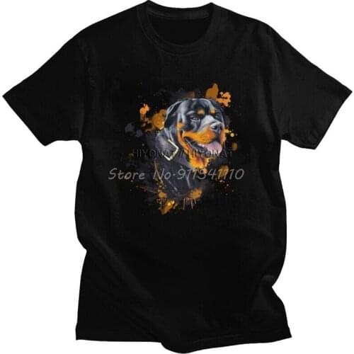 Fashion Rottweiler Dog T Shirt for Men Soft Cotton Tshirt Urban Tee Tops Short Sleeved Metzgerhund Lover T-shirt Clothing Gift