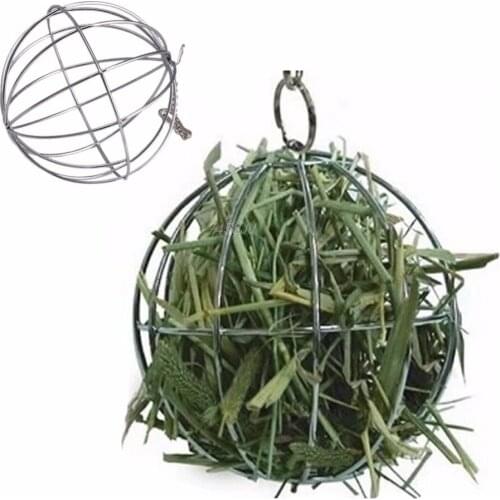 Stainless Steel Ball Shape Grass Grame Pet Feed Dispenser Bunny Guinea Rabbit Small Animal playing Hanging Ball Toy G13