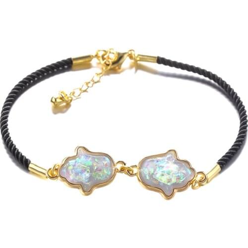 JUWANG New Fashion Simple DIY Chain Bracelets For Women Girls Beige Palm Connectors Charm Adjustable Bracelet Bangles Jewelry