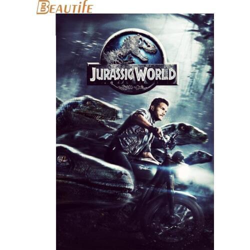 New Jurassic Park Poster Cloth Silk Poster Home Decoration Art Fabric Poster Print 30X45cm,40X60cm.50X75cm,60X90cm