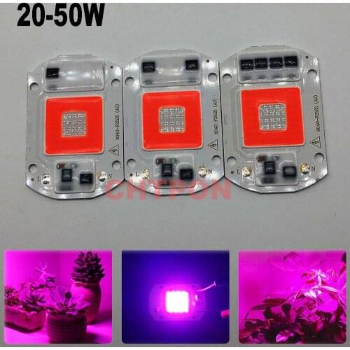 Full Spectrum LED Red/Blue 20W 30W 50W COB SMD Smart IC Spotlight Driverless 110/220VAC