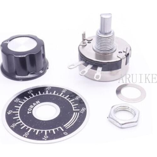 1 ps WTH118-1A 2W 470K ohm Rotary Taper Potentiometer with knob 2 Watts for resistance input solid state relay SSR