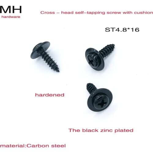 ST4.8*16 self-tapping screws, galvanized iron, 10pcs Self tapping with cushion