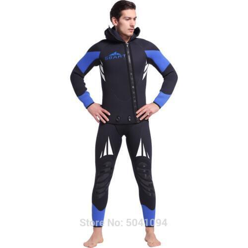 Sheshot diving 5mm neoprene diving suit warm winter swimming long sleeve one piece two piece swimsuit thickened jellyfish suit