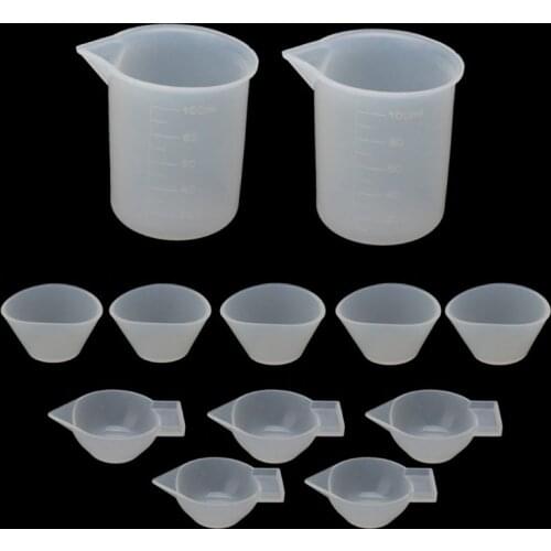 12Pcs Silicone Mixing Measuring Cups UV Resin Mold DIY Casting Jewelry Tool Kit