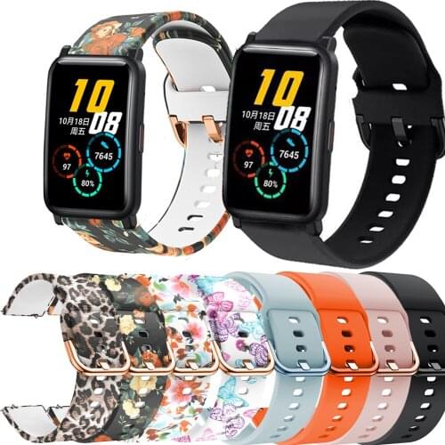 Printing Silicone Straps For Huawei Honor ES Smart Watch Band Replaceable Bracelet For Xiaomi Haylou LS02/Amazfit Neo/GTS Correa