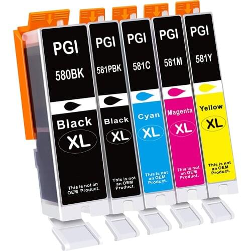 Compatible for Canon PGI 580 CLI 581 Ink Cartridge PIXMA TS8250 TS8251 TS8252 TS8350 TS8352TS9150 TS9155 TS9550 9551Cprinter