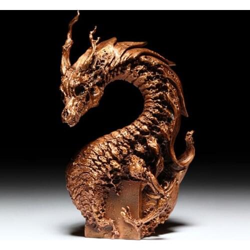 BRONZE DRAGON STATUE SMALL STATUETTE FOR DECORATION HOME DECOR COLLECTIBLE ACTION FIGURES VALENTINES DAY GIFTS FOR MEN FATHER