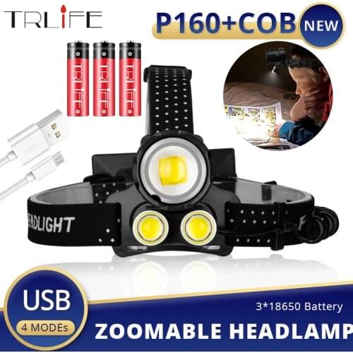 Super XHP160 Most Powerful Led Headlamp XHP70 High Power LED Headlight 18650 Rechargeable Head Flashlight USB Fishing Lanternas
