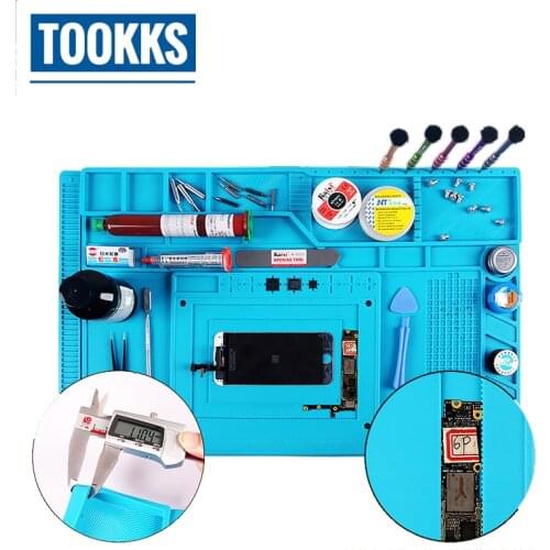 S-180 55x35cm BGA Heat Insulation Silicone Pad Mobile Phone PC Computer Repair Hot Air Gun Station Mat BGA Soldering Repair Tool