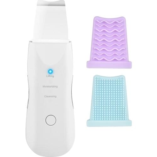 Ultrasonic Skin Scrubber Vibration Face Spatula Blackhead Remover Facial Scrubber Shovel Clean Cavitation Peeling