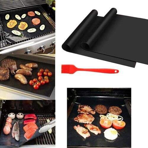 High Temperature Resistant Glass Fiber Barbecue Mat Bbq Picnic Grill Mat Easy To Clean Non-Stick Baking Pad Reusable