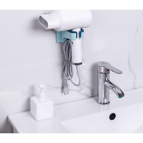 High Quality Wall-mounted Hair Dryer Holder Storage ABS Bathroom Shelf Hairdryer Holder Rack Organizer For Hairdryer Shelf