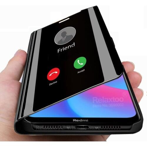Mirror smart Case redmi note 8 pro 8a 7 7a 6 6a 5a 5 a k20 S2 Y1 Go Flip stand cover on For xiaomi mi 9t mi9t pro 9 t mi9 coque