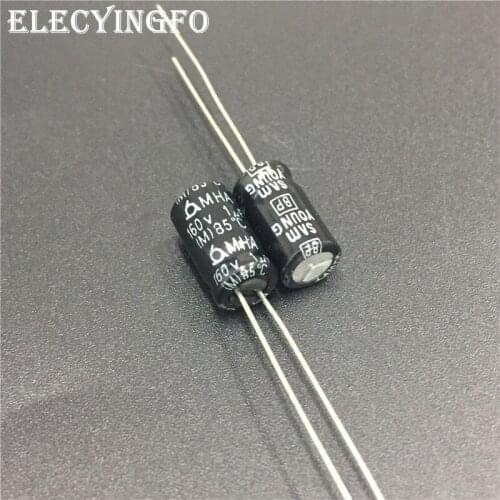 10pcs 1uF 160V1UF SAMYOUNG MHA series 6.3x11mm 160V1uF Bipolar Electrolytic Capacitors