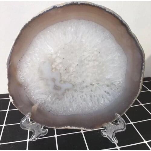 13-15CM Large Agate Slice Geode Polished Crystal Quartz